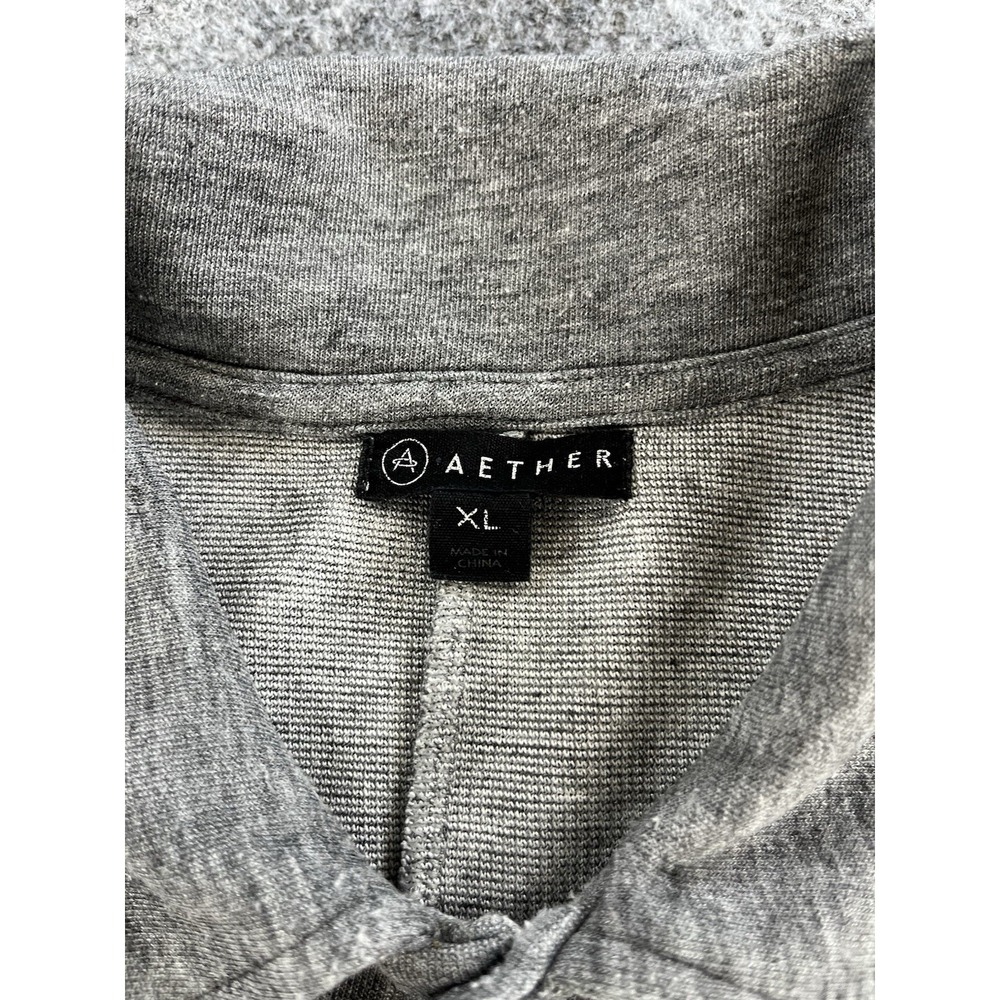 Aether Long Sleeve Polo Shirt Mens XL Merino Wool Heathered Gray Soft Casual EUC - Picture 5 of 9